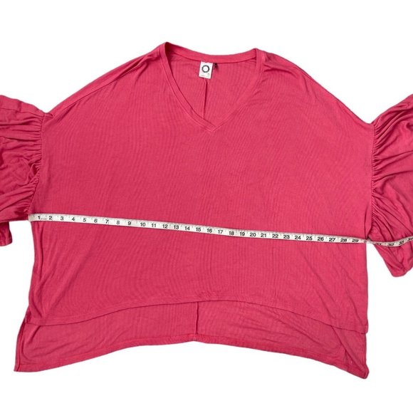 Akemi Kin‎ Anthropologie Coral Capa Fluttered V-Neck Tunic XS/S Oversized Ribbed - Picture 5 of 12